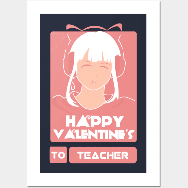 Girls in Happy Valentines Day to Teacher Wall Art by AchioSHan